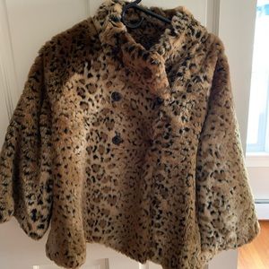 Free People .. Size Medium .. Leopard Fur Swing Coat ..